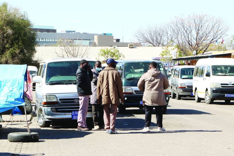 Long wait: Combi drivers waiting for customers at Gaborone station. PIC MORERI SEJAKGOMO