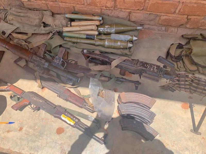 Some of the confiscated weapons PIC. SAMIM