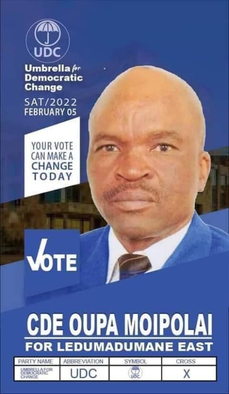 Moipolai is the UDC candidate for Ledumadumane East