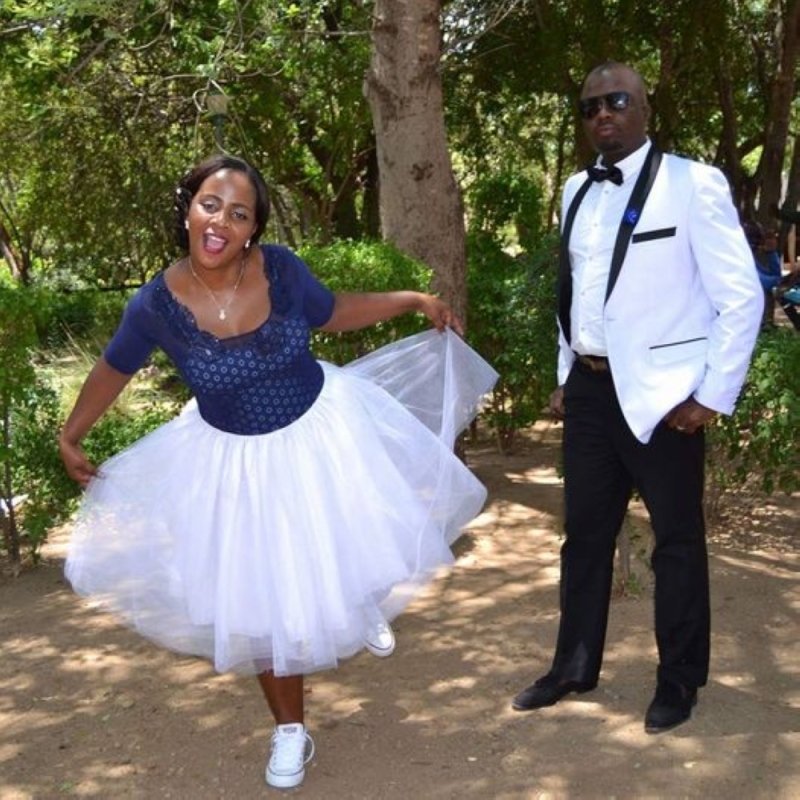 Mokhululi (left) and Tiroyamodimo during happier times