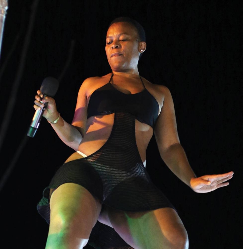 Zodwa during Millitary Festival fest in Rasesa PIC: KENNEDY RAMOKONE