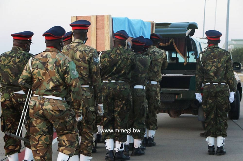 Body of BDF solder returning home in 2021. PIC. PHATSIMO KAPENG