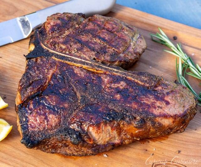 A Florentine T-Bone Steak is a normal T-Bone Steak sliced thick, into an enormous double portion weighing at least 800g