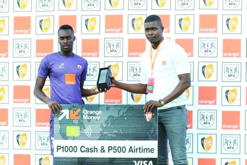 Police XI goalkeeper, Bokamoso Moeba kept his side in the Orange FA Cup with his brilliant saves PIC: POLICE XI