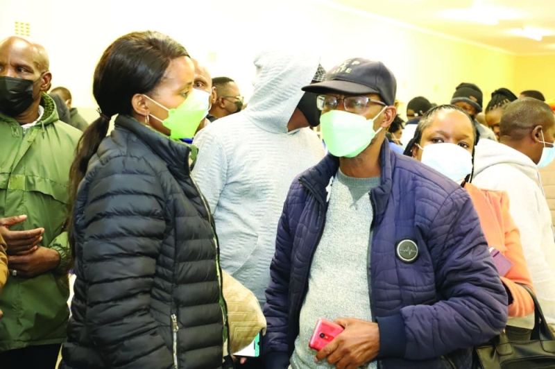 BCP Publicity: Information Secretary Mpho Pheko and Peter Mogapi at Bophirima ward by-election PIC: MORERI SEJAKGOMO