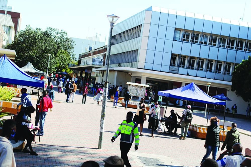 People walking in main mall. PIC: PHATSIMO KAPENG