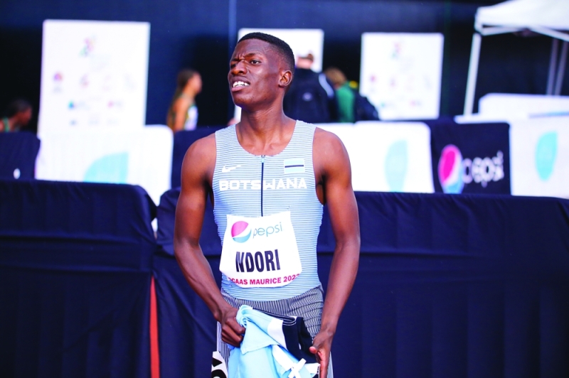Resilient: Ndori runs in the finals on Saturday morning PIC: RUNBLORUN