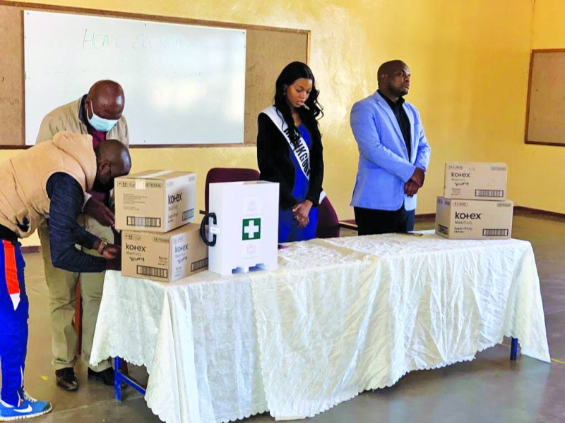 Dignity:Palesa, who is currently running for Miss Teen Botswana, said her gesture is part of her ‘caring sisterhood’ initiative, which is aiming at giving dignity to the girl child PIC: TSAONE BASIMANEBOTLHE