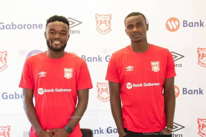 JOINING THE CHAMPIONS: Kenyan players, Duncan Otieno and Mark Makwata will wear the red and white shirts this coming season PIC: GABORONE UNITED
