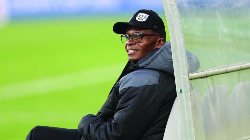 Mogomotsi ‘Teenage’ Mpote, coach of Botswana during the 2019 Cosafa Cup semifinals match between Lesotho and Botswana at Moses Mabhida Stadium, Durban on 05 June 2019 ©Samuel Shivambu/BackpagePix