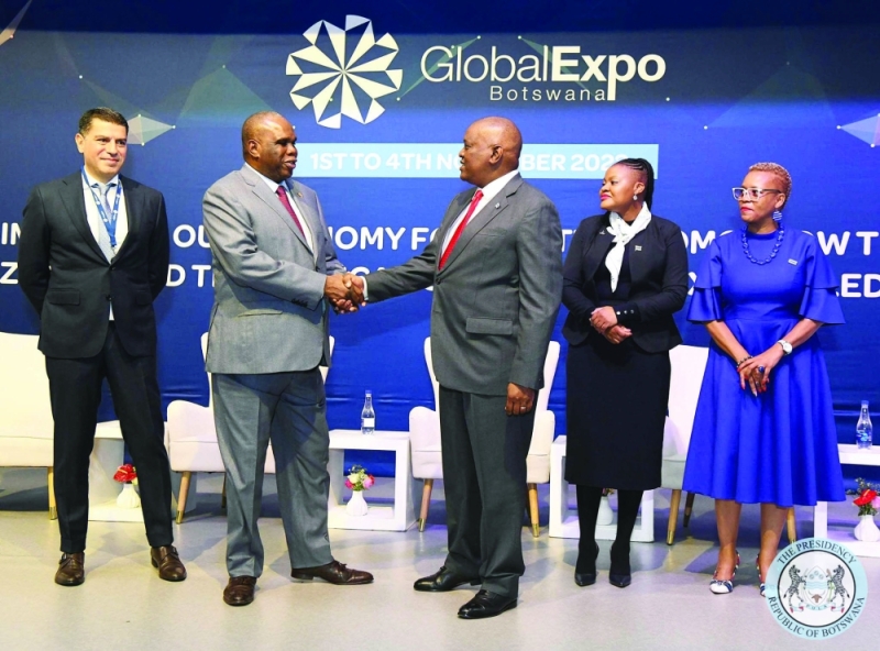 High level: Masisi and Oramah at the Global Expo official opening on Wednesday PIC: BW PRESIDENCY FACEBOOK