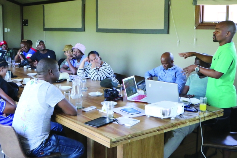 In action: Some of the author’s memories during his days at Mmegi. Here Thalefang was drilling Mmegi team members during a retreat held at Goo Moremi PIC: KENNEDY RAMOKONE