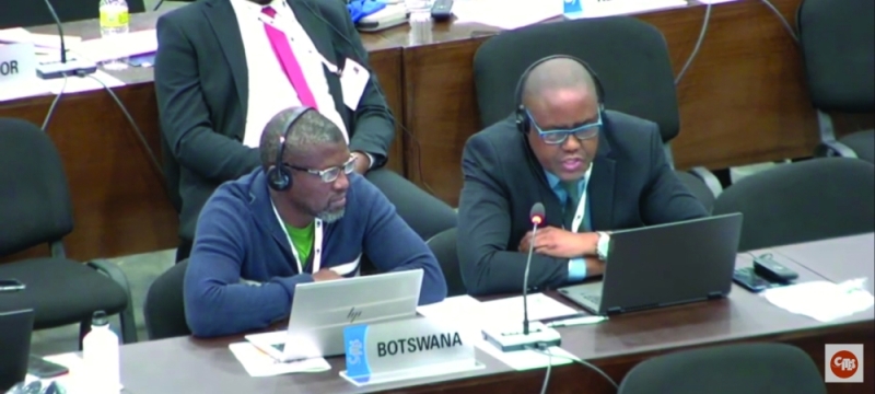 Speaking out: Botswana’s CITES representative, Cyril Taolo speaking in Panama this week
