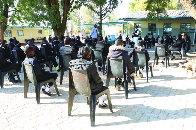 Pupils in school assembly. PIC MORERI SEJAKGOMO