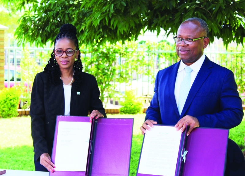 Making deals: Serame and Ebobisse at the signing on Tuesday PIC: MBONGENI MGUNI