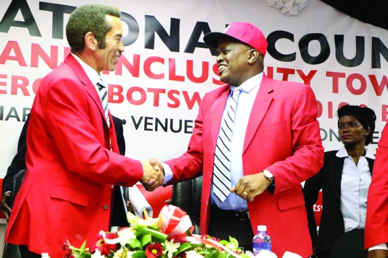 Ian Khama and Mokgweetsi Masisi during their happier time PIC: MORERI SEJAKGOMO
