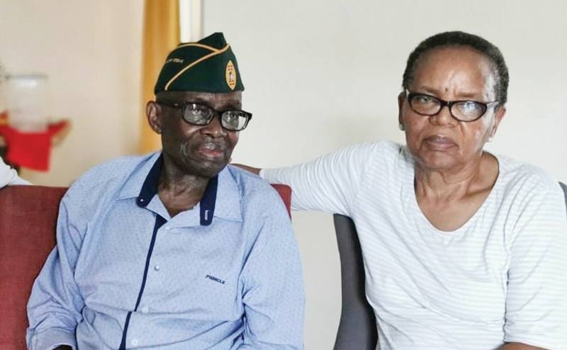 Dingake and his wife Tebogo at their home in Mogoditshane.The author turns 95 next Saturday