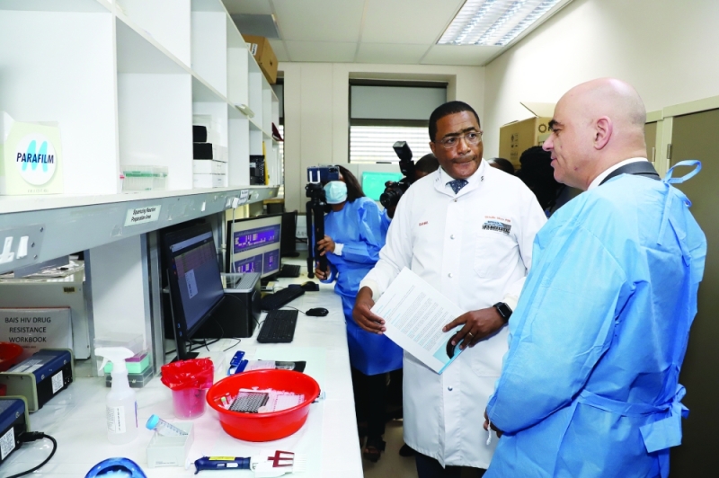 BHP Lab Director Moyo told President Berset that they have now started to do testing for monkey pox in their laboratory
PIC: MORERI SEJAKGOMO