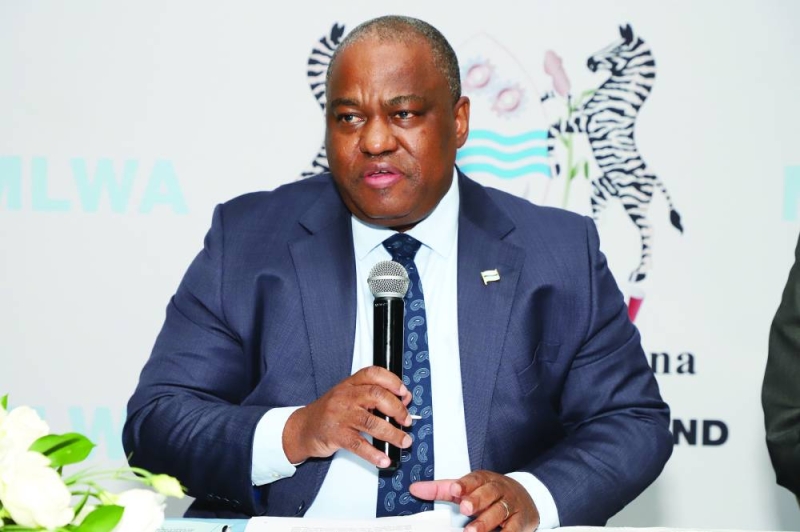 Minister Kefentse Mzwinila speaking at press conference. PIC MORERI SEJAKGOMO