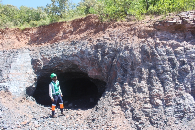 Historic: This particular shaft extends about 100 metres horizontally into Kgwakgwe Hill. Miners who operated there before 1957 and 1971, eventually abandoned the site as prices for the metal declined, while the shaft grew riskier due to the rudimentary mining methods being used PICS: MBONGENI MGUNI