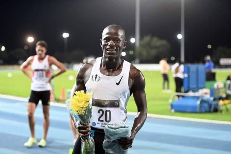 Triumphant: Masilo won the men's 800m race. PIC: MONIRUL BHUIYAN/PRESS PHOTO