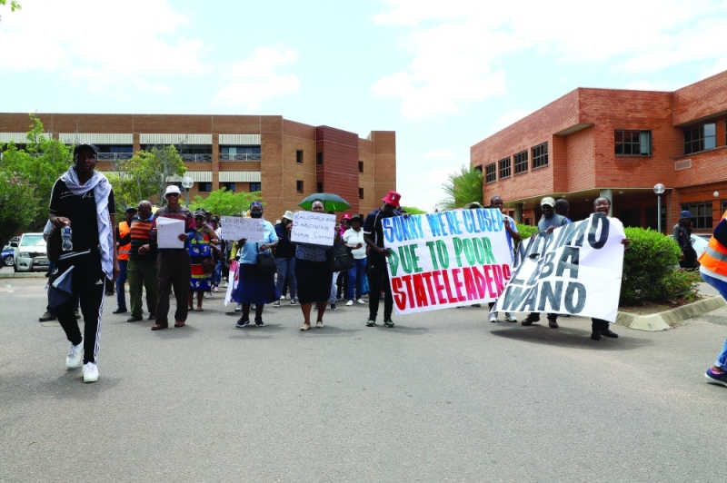 UB staff during the strike PIC: MORERI SEJAKGOMO