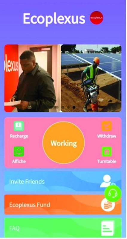 Pressing times: The Ecoplexus app where members could reportedly earn returns and track their investments
