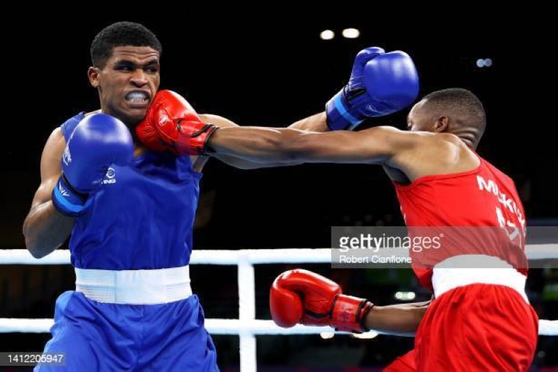 Missing out: Molwantwa (left) in action during last year's Commonwealth Games in Birmingham PIC: GETTY IMAGES