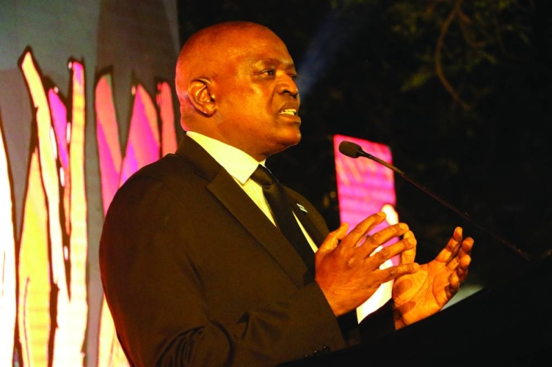 President, Mokgweetsi Masisi giving a speech at the launch of the National Arts Council on Friday night PIC: PHATSIMO KAPENG