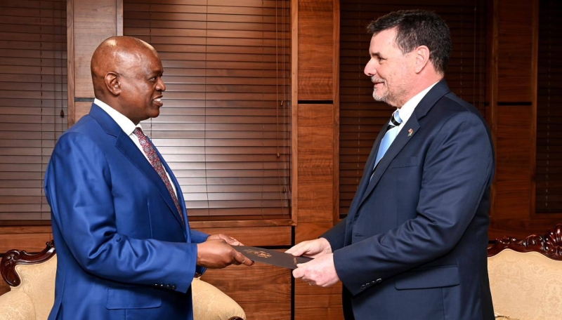 US Ambassador designate handing letters of credence to President Masisi PIC: BWPRESIDENCY