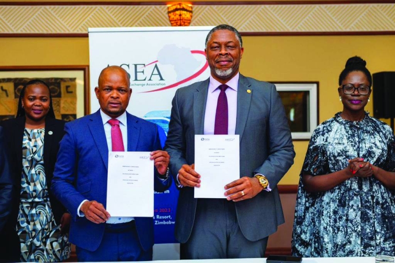 New deal: Tsheole (left) and Ogbalu at the MoU signing