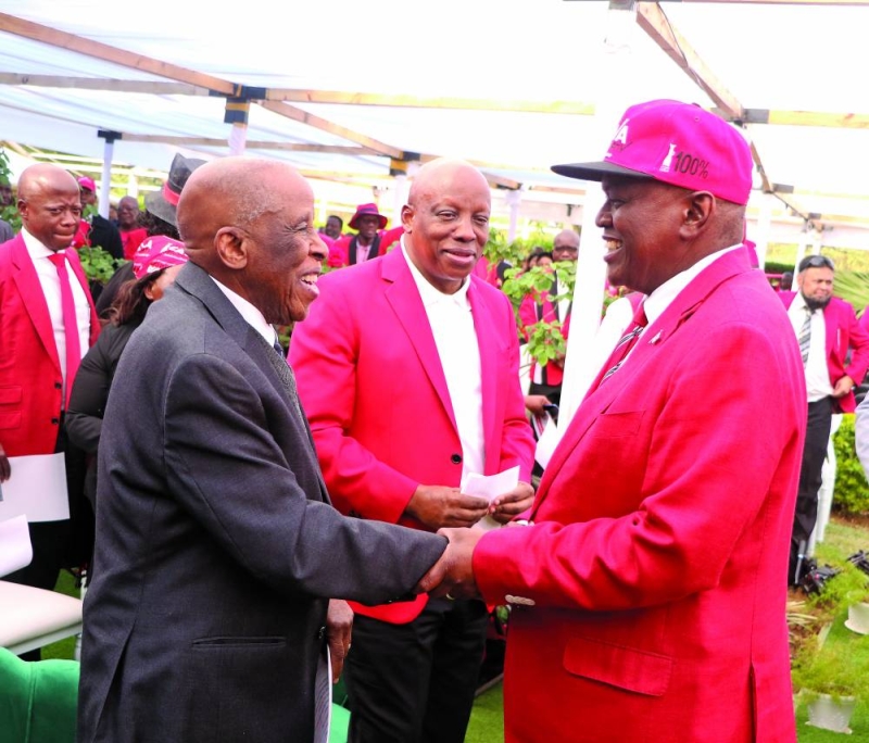 Masisi and Mogae during Mma Tshelang's memorial service at Moshupa. PIC PHATSIMO KAPENG