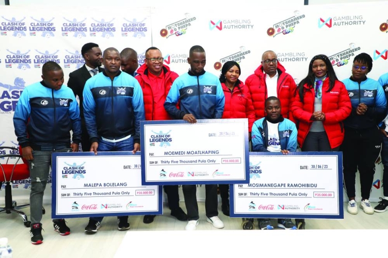 Clash of legends organisers have fulfilled their promise and gave away a total of P105, 000 to three former Zebras players.PIC.KENNEDY RAMOKONE