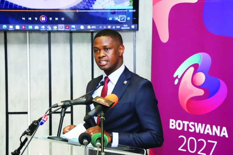 Minister Tumiso Rakgare speaking during Tuesday's press conference PIC: MORERI SEJAKGOMO