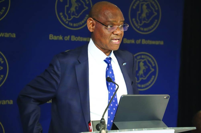Positive signs: Bank of Botswana governor, Moses Pelaelo has said risks persist even as inflation is forecast to decline PIC: PHATSIMO KAPENG