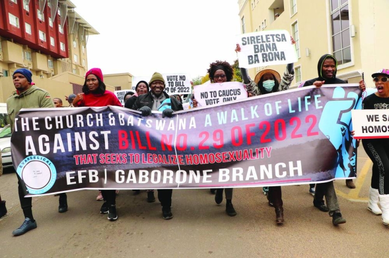 Members of Evangelical Fellowship Botswana (EFB) marched to Parliament PIC: PHATSIMO KAPENG