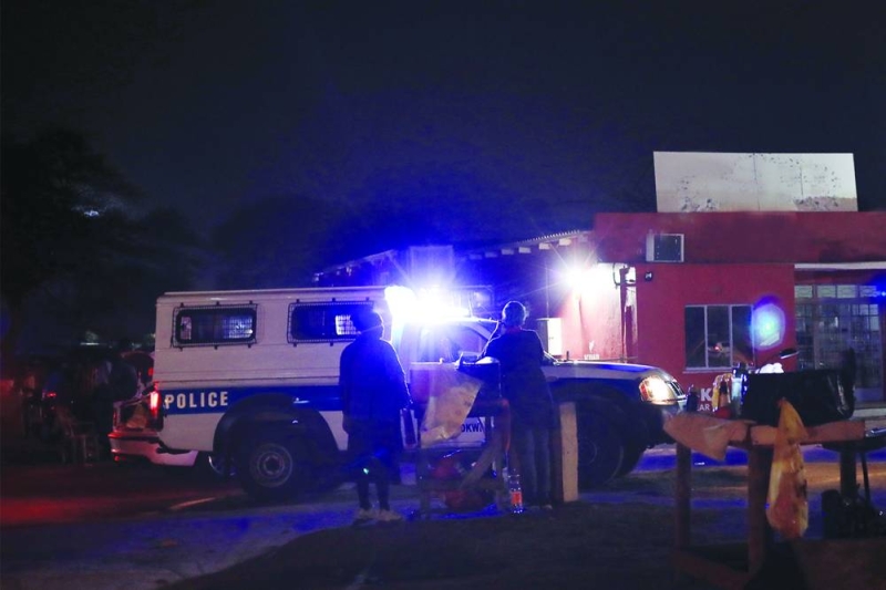 Police closing bars PIC: THALEFANG CHARLES