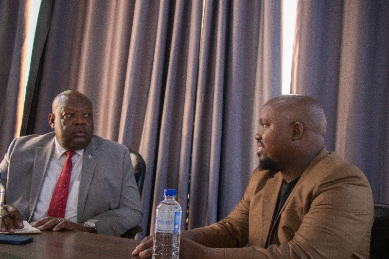 BITC CEO Keletsositse Olebile (left) with Medical Devices Botswana Founder Dr Thato Kgosimotho during the BITC aftercare visits