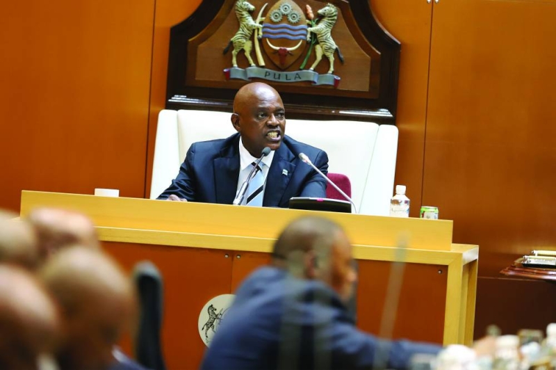Key moment: President Masisi delivering the State of the Nation Address. PIC:KENNEDY RAMOKONE