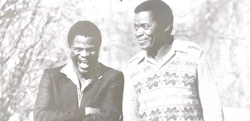 Remembered: Michael Dingake (right), with the author during a chance meeting in Onsolsvic, northern Sweden in 1987. Dingake was on a speaking tour following the publication of his first book, My Fight Against Aparheid (Kliptown Books)