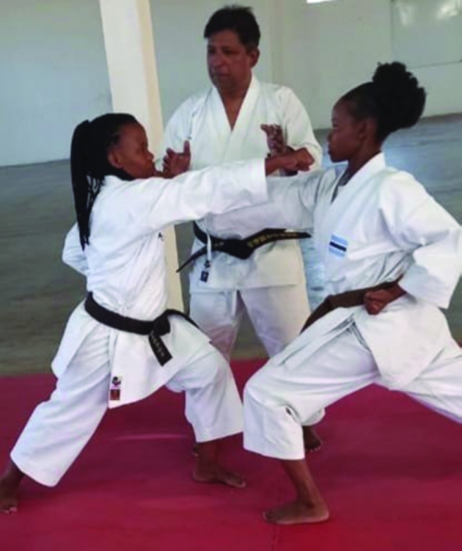 Lame Hetanang and Wathuto Maake during the SKI-Botswana seminar conducted by Hanshi Sonny Pillay