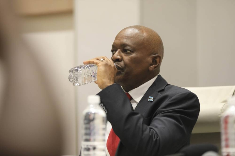 Masisi addressing media on November 1, 2024 after the General Elections. PIC. THALEFANG CHARLES