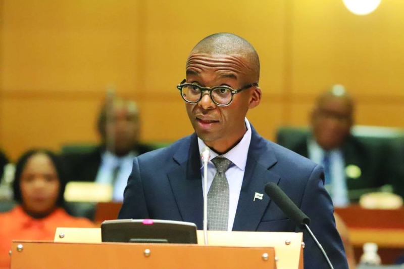 Gaolathe delivering budget speech. PIC: MORERI SEJAKGOMO