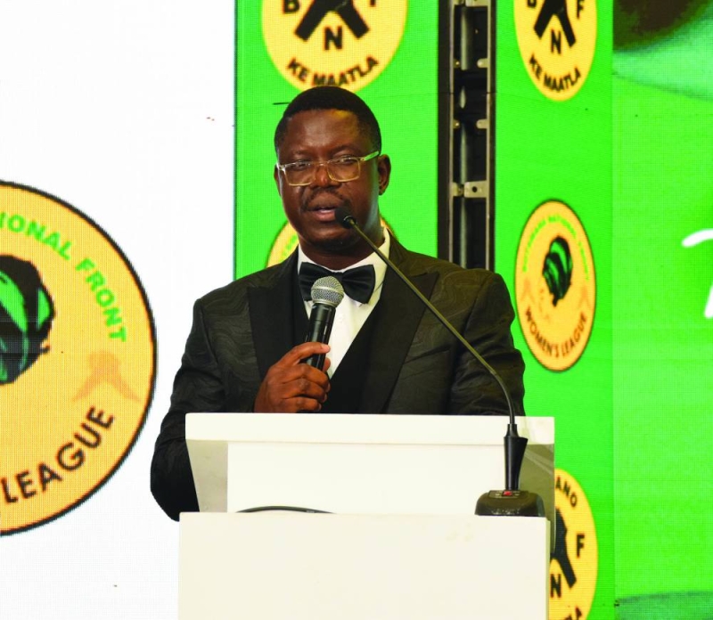 Motshegwa speaking during BNF gala dinner
