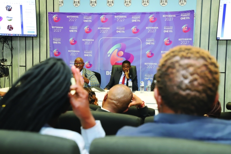 Under the spotlight: Mamelodi and Rakgare address the media during the Bid logo launch PIC: MORERI SEJAKGOMO