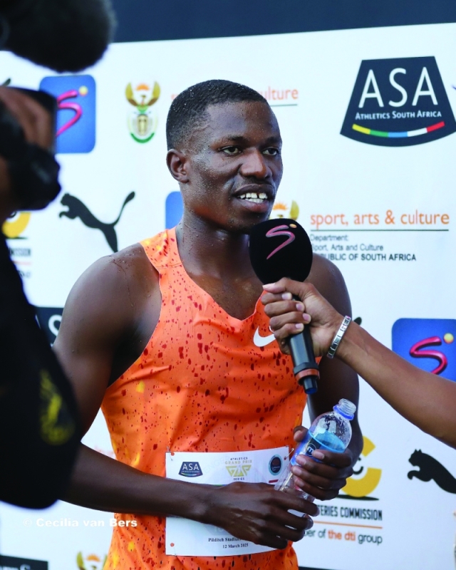 Making a statement: Ndori registered a World Lead on Wednesday PIC: Cecilia van Bers