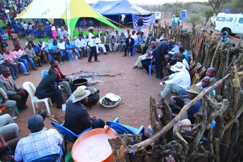 Dikgosi in a Kgotla