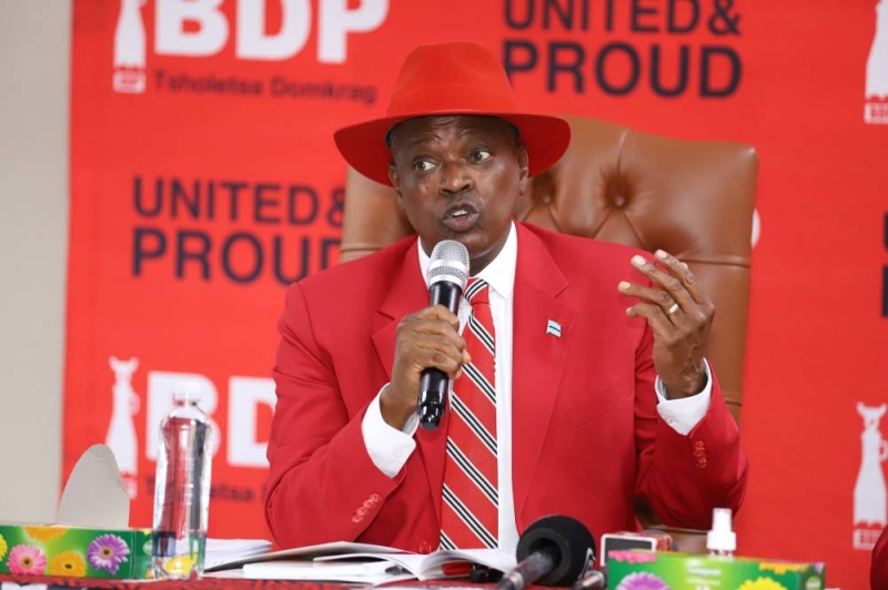 Masisi addressing the media.PIC.KENNEDY RAMOKONE