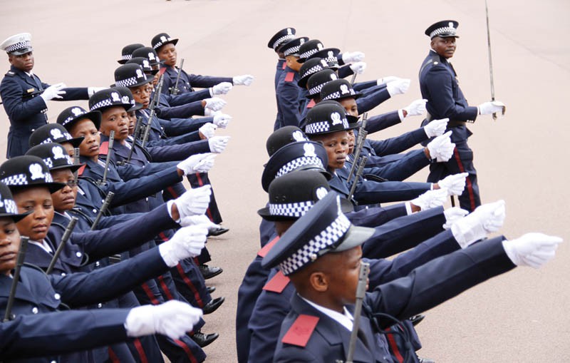 Police graduates during parade procession. PIC: KAGISO ONKATSWITSE