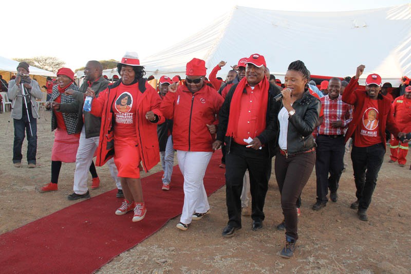 Charma-Gal and BDP bigwigs ushering Molale onto the stage